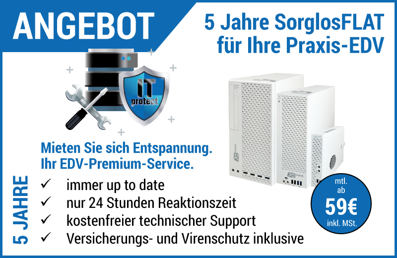 Werbebanner für das Angebot Praxis-EDV